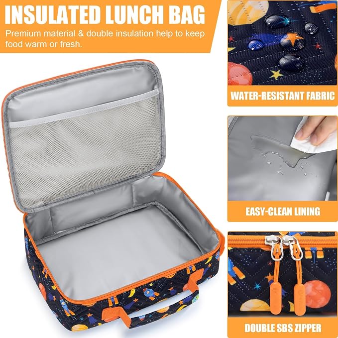 Fimibuke Kids Bento Snack Lunch Box with 4 Compartment, Insulated Lunch Bag, Stainless Steel Vacuum Thermo Food Jar, Ice Pack, Utensils Set, Birthday Gifts for Age 3-12 Back to School Toddler Girl Boy | Lunch Box Kids with 4 Compartment, Food Jar, Ice ...