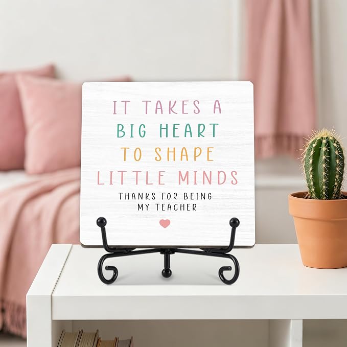 Teacher Appreciation Gifts for Women Men | 5" Wooden Plaque Sign for Mentor Teacher Gifts | Funny Gift from Student Desk for Home Office Decor - A05