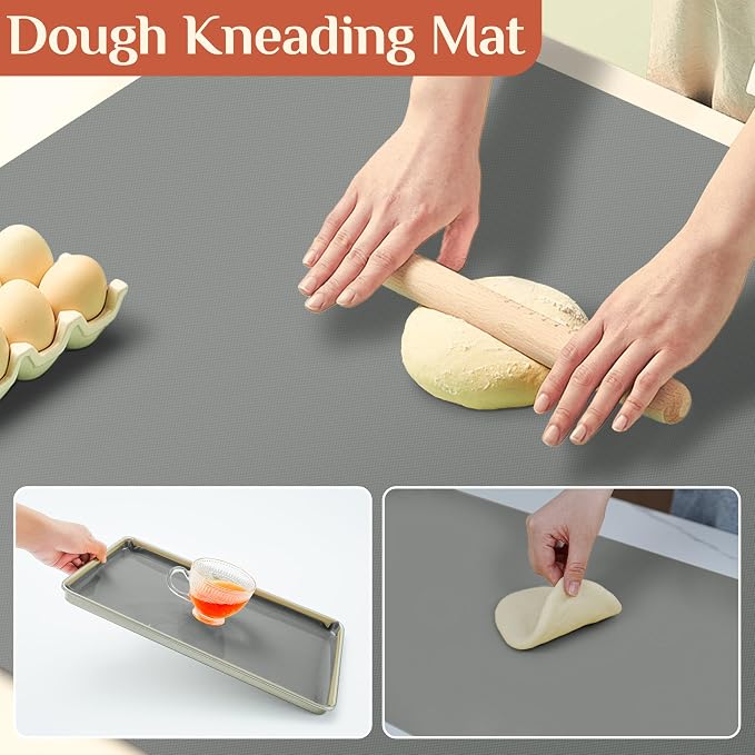 GTJ Silicone Baking Mat Roll, Reusable Baking Sheet Liners, 12 in x 10 ft | Free Cut to Size, Food-Grade, Non-Stick, Non-Slip, For Dough, Pastry, Air Fryer, Freeze Dryer, Oven Pan, Kitchen Counter