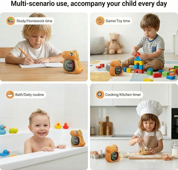 Potty Traning Timer 99 Minute Digital Countdown Timer for Kids | Dinosaur roar; Dinosaur Look; Long Battery Life