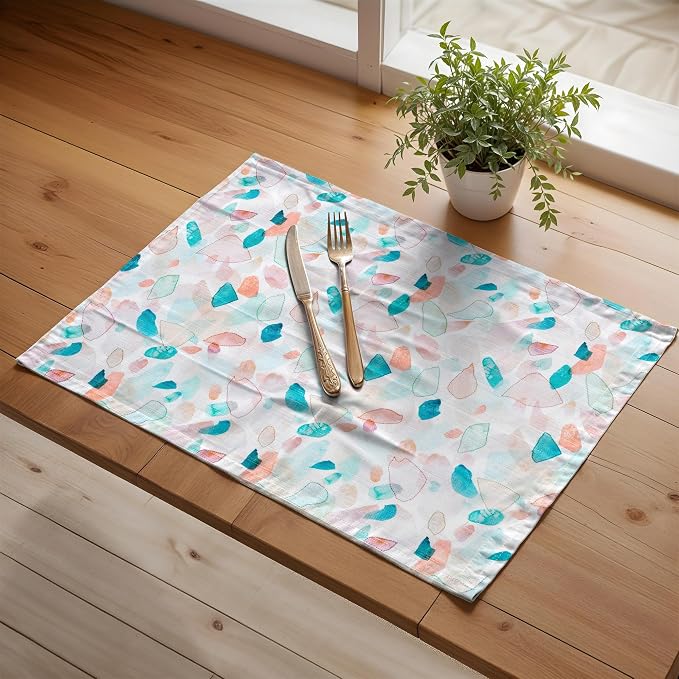 Maison d' Hermine Placemats Set of 4 Reusable 100% Cotton (13"x19") | Cloth Place Mats Washable Table Mats for Kitchen Dining Party Wedding Hotel Home Restaurant Spring Summer - Summer Picnic