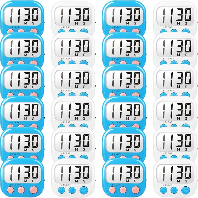 Classroom Timers for Teachers Kids Large Magnetic Digital Timer Teacher Supplies 24 Pack-Blue White