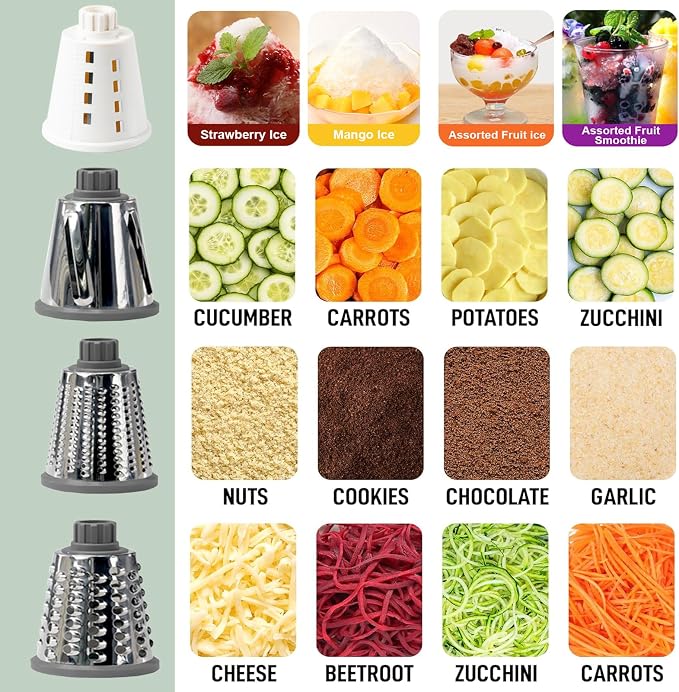 KalraMay Rotary Cheese Grater with Handle, Multifunctional Cheese Shredder | Multifunctional Shredder,Strong Suction Cup Base,Fast and Efficient Cutting,Detachable Parts,Safe Operation,Easy to Rinse
