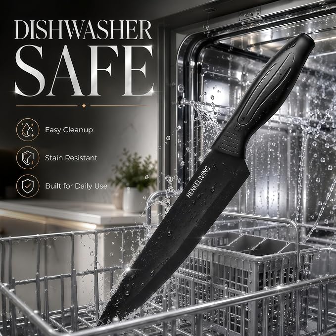 Knife Set with Built-in Sharpener Block, Dishwasher Safe | 14-Piece, High-carbon stainless steel blades, Ultra-sharp edges, Ergonomic non-slip handles, Great gift