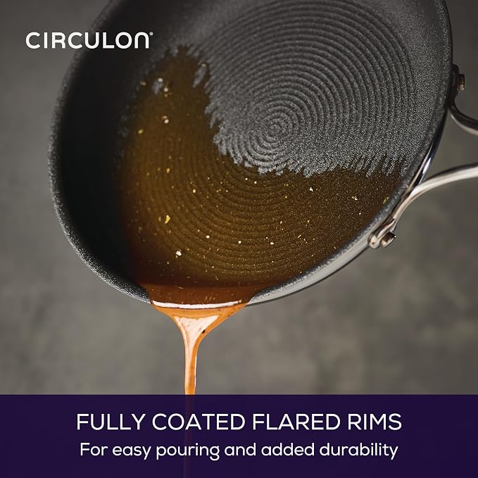 Circulon C1 Series Clad Stainless Steel with ScratchDefense Technology Cookware Nonstick Induction Frying Pans/Skillets, Metal Utensil Safe, 8.5 Inch and 10 Inch, Polished Stainless Steel
