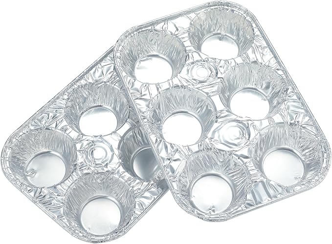Waytiffer (10pack Muffin Pan 6-Cup Cupcake Aluminum Pans Favorite Muffin Tin Size for Baking Cupcakes Muffins and Mini Pies - Standard Size | Muffin Pan 6-Cup Cupcake Disposable Aluminum Pans Favorite Muffin Tin Size for Baking Cupcakes - Standard Size...