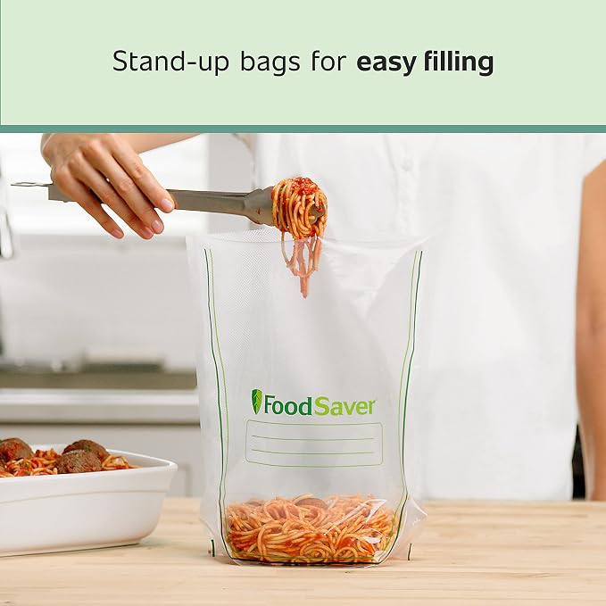 FoodSaver Easy Fill 1-Gallon Vacuum Sealer Bags | Commercial Grade and Reusable | 10 Count (Pack of 4)