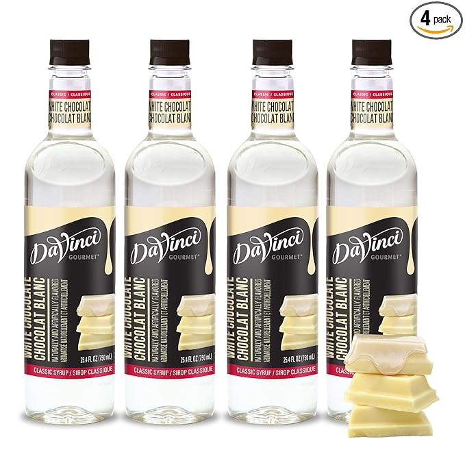 DaVinci Gourmet Classic White Chocolate Syrup, 25.4 Fluid Ounces (Pack of 4)