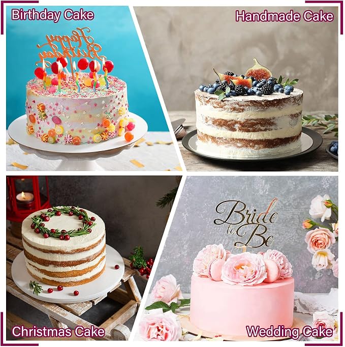 P&P CHEF 8 Inch Cake Pans Set, 4Pcs Stainless Steel Round Baking Pan | Round Layer Cake Tins for Birthday Wedding, Non Toxic & Heavy Duty, 3 Inch Deep Side & Mirror Finish, Oven & Dishwasher Safe