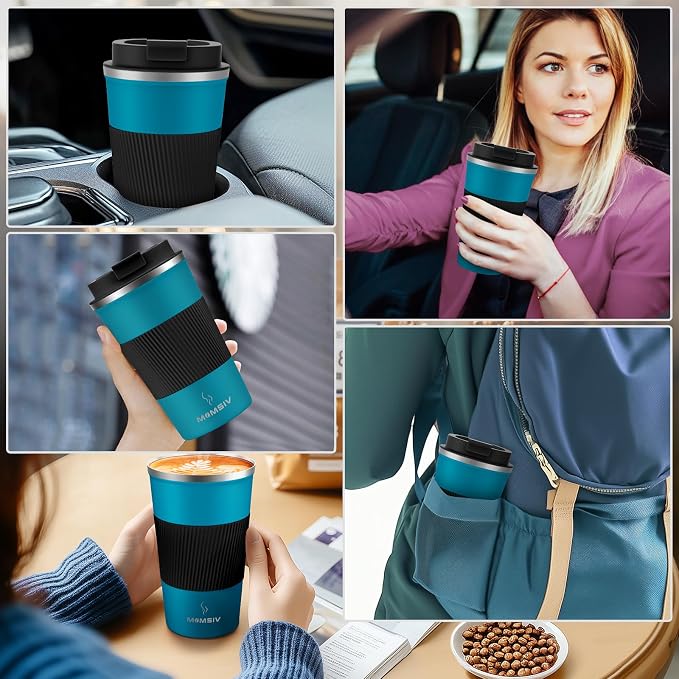 MOMSIV 17oz Travel Coffee Mug, Insulated Coffee Cup with Leakproof Lid | 6-Hour Heat Retention, 360°Leak proof, Vacuum Stainless Steel Double Walled, BPA-free, Reusable And To Go Coffee Mug