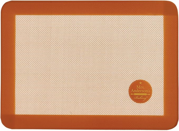 Mrs. Anderson's Baking Non-Stick Silicone Baking Mat - Reusable Oven Liner & Pastry Mat - For Breads, Cookies, Roasting & More - Baker’s Essentials - Heat-Resistant to 480°F - Toaster Oven Baking Mat | Heat resistant to 480°F, suitable for dough and ro...