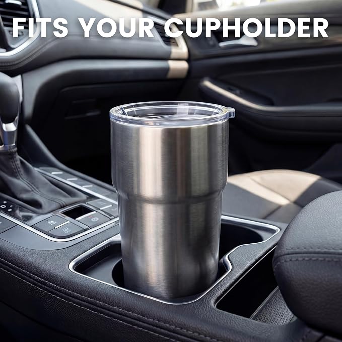 MEWAY 16oz Tumbler Double Wall Vacuum Insulated Travel Mug Bulk, Stainless Steel Tumblers with Lid, Powder Coated Coffee Cups for Cold & Hot Drinks (Silver,1 Pack)
