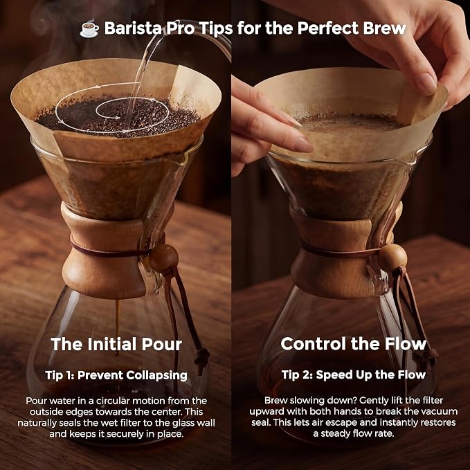 AGOGO Pour Over Coffee Maker Set, 28oz Diamond Style, 50 Paper Filters | Barista kit for home kitchen, Cafe, Camping & Office; 20oz-40oz Classic, Slim, Diamond styles; Includes brush & towel.
