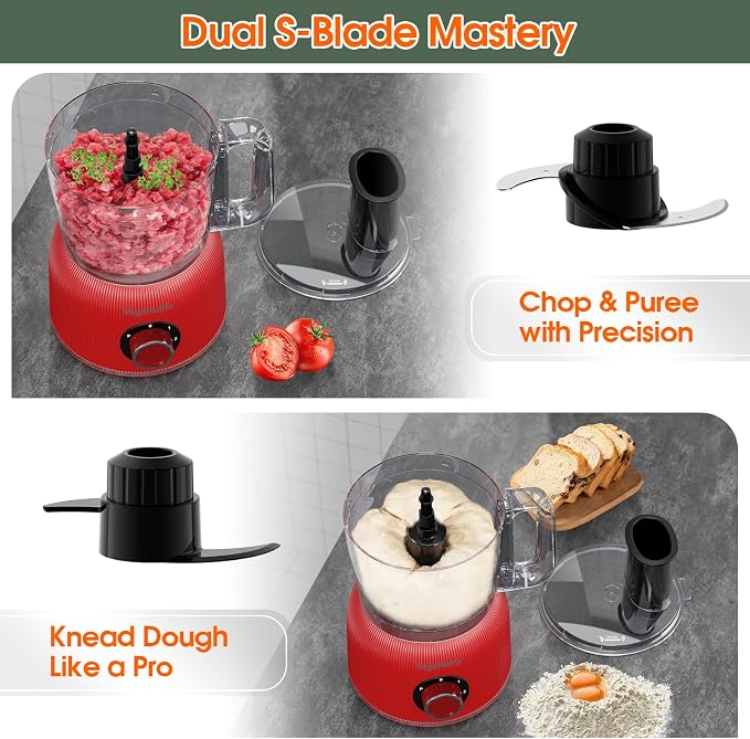 Food Processor and Blender Combo, 88 oz Food Chopper for Meat, Vegetable and Dough, 70 oz 700W Glass Jar Blender with 2 Speeds and Pulse for Smoothie, Nutrient Extractions, and More | 70 oz Glass Jar Blender, for Meat, Vegetable and Dough, with 2 Speed...