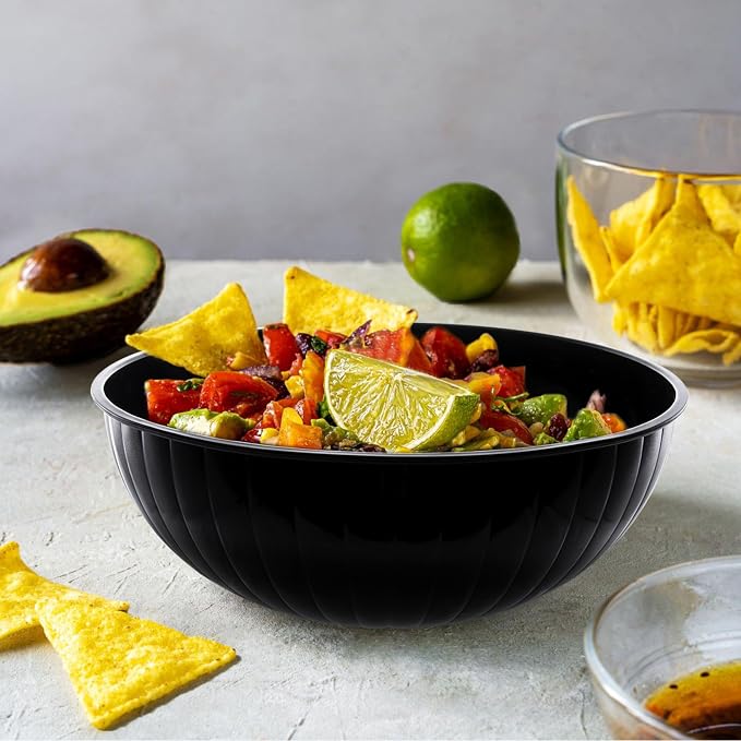 Party Essentials Hard Plastic 192-Ounce Serving Bowl, Black