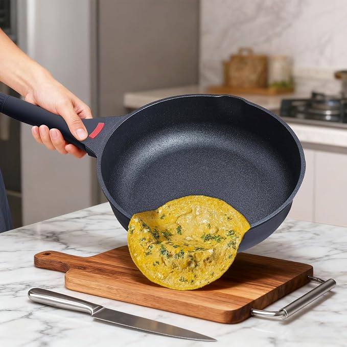 Vinchef 4QT Sauce Pan & 12.5IN Skillet Set with Lids, Nonstick,Black | Scratch-resistant PFAS-free nonstick, dishwasher-safe, induction-ready, stay-cool handles
