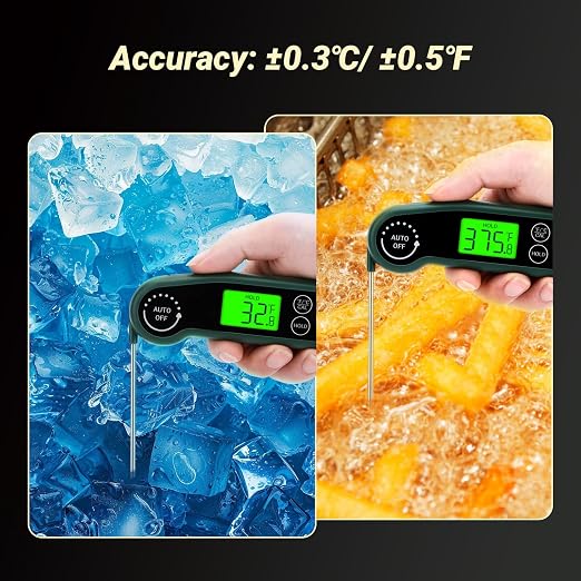 INKBIRD 0.5S Waterproof Instant Read Meat Food Thermometer for Cooking | 0.5s Instant Roasting Thermometer, Kitchen Thermometer, LCD Screen, BBQ Thermometer for Grilling, Roasting, Baby Diet