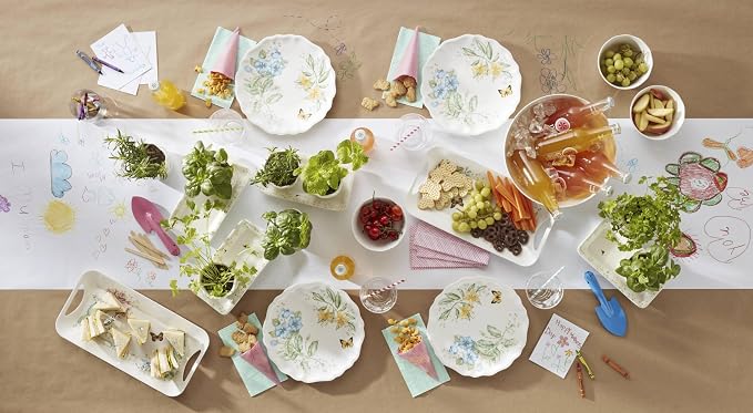 Lenox Butterfly Meadow Melamine Serving Tray | lightweight, bpa-free, dishwasher safe | 15.25 inch length | floral entertaining, food tray, gift for women