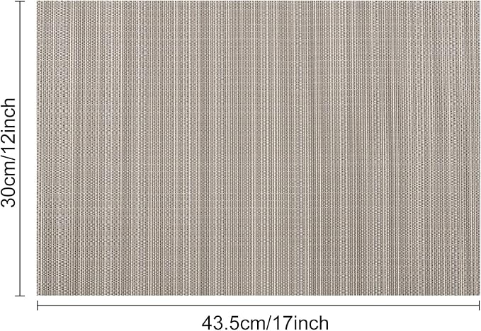 Myir JUN Placemats Set of 4 Kitchen and Dining Table Placemats | Vinyl Placemats Place Mats Indoor/Outdoor Set of 4 Washable Table Mats Non-Slip Place mats for Dining Table, Golden Silver