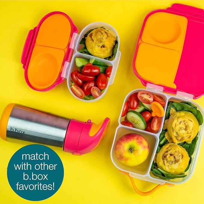 b.box Mini Lunch Box, Snack Containers for Kids, Lunch Box Kids, 4.25 Cup | Bento Box for Kids, Sanck Box, Lunch Containers, Leak Proof, Dishwasher Safe, BPA Free, PFAS Free, Ages 3+ — Indigo Rose