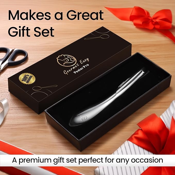 Gourmet Easy Vegetable Peeler Ultra Sharp Stainless Steel Blade (I Peeler) | Left and Right Hand Compatible, Easy Peel and Slice, Ergonomic Handle, Comfortable Grip, Dishwasher Safe, 5-Year Warranty