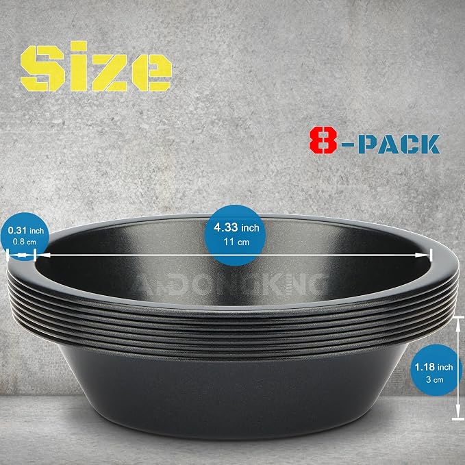 5 Inch Mini Pie Tin, 8-Pack Small Pie Pans | Nonstick Carbon Steel Baking Pans, Ideal For Oven & Instant Pot Baking, Perfect For Mini Pies, Cake, Tarts & Quiches