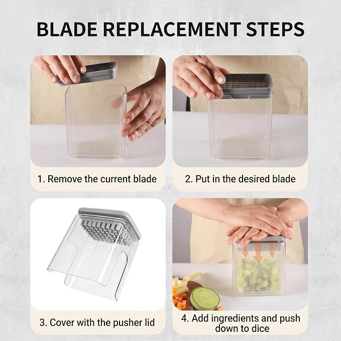 13-in-1 Vegetable Chopper with Container – Manual Veggie & Onion Food Chopper, Multifunction Vegetable Dicer for Fast Meal Prep, Kitchen Chopper with Stainless Steel Blades