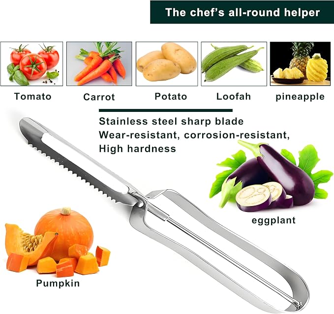 Potato Peelers for Kitchen, 2 Pcs, Just Like Mom's old steel Peeler | for Swivel,Metal,Original,Vegetable,Carrot,left and right handed