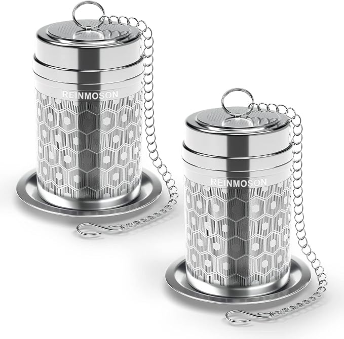 2 Pack Large Tea Infuser for Loose Leaf Tea & Spice Ball 2”x2.8” | Stainless Steel Tea Strainer Fine Mesh Large Tea Ball for Loose Leaf Tea Steeper for Teapot Pitcher Cup Mug Bottle Kettle