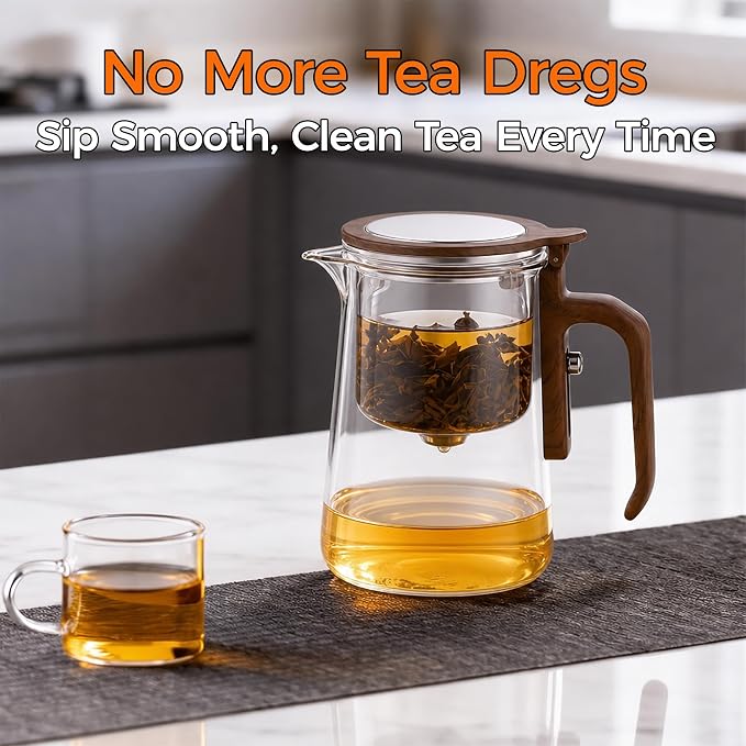 Enchanted Tea Pot, Magic Tea Pot for Loose Leaf Tea Steeper, Heat Resistant Borosilicate Glass Teapot with Tea Infuser, Ideal Gift for Tea Lovers - 27.4 oz (810 ml)