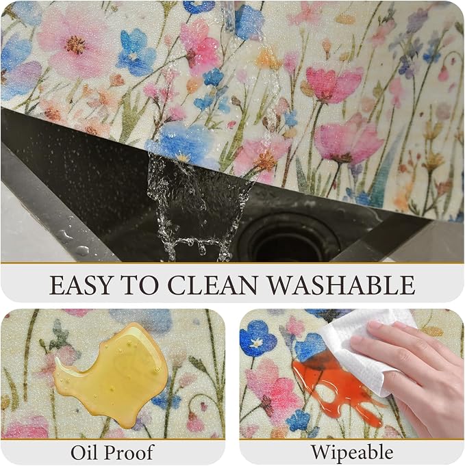 Vinyl Placemats Set of 8-12x17 Inch - Heat Resistant Washable Place Mats Waterproof Non-Slip Wipeable Table Mats for Dining Table Decor, Indoor/Outdoor Plastic Mat