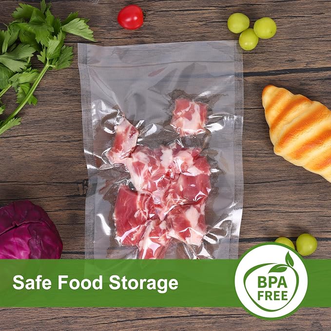 Vacuum Sealer Bags for Food Storage, 8" x 12" Vacuum Seal Bags, 200 Count | 3Mil Embossed BPA-Free Puncture-Resistant Bags, Universal Fit for Sous Vide, Meal Prep, Freezer Storage & Food Preservation