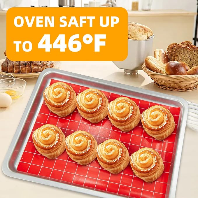 Silicone Baking Mat Roll 12IN*8FT Free Cutting, Non-Slip Pastry Mat, Non-Stick Reusable Air Fryer Liner, Oven Liners, Counter Mat, Freeze Dryer Mat, Easily Cut to Size Fit All Ovens Pans Tins Dishes