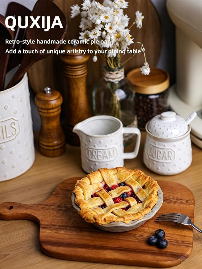 Ceramic Mini Pie Pans Set of 4, 5.8 Inch Pie Plates (Vintage Grey) | Even Heat Distribution, Perfect Individual Servings, Easy Release, Durable Design, Oven Safe, Dishwasher Safe