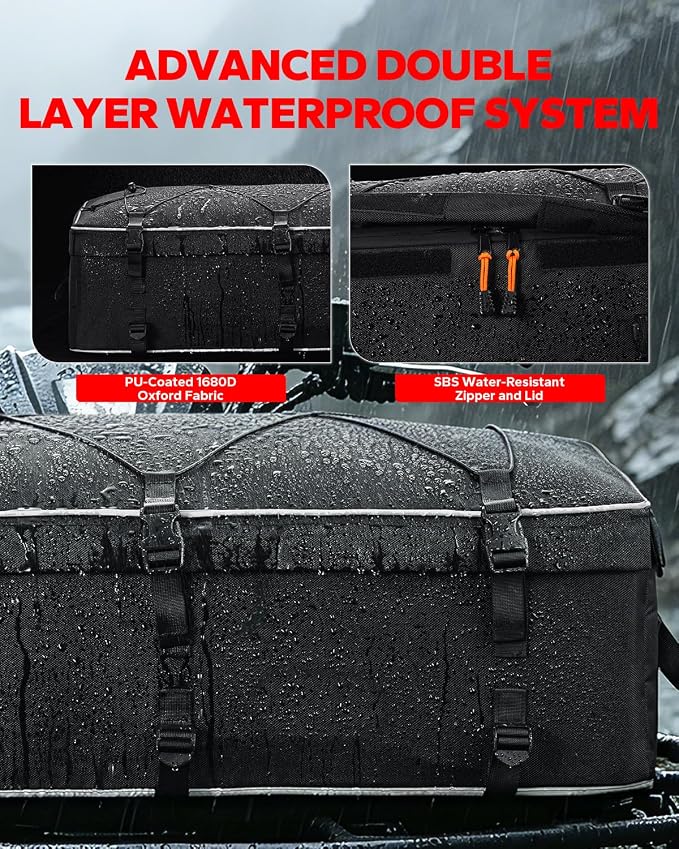 ATV Gear Bag, Upgraded ATV Storage Bags for Front Rear Rack, Upgraded Double-layer Waterproof Design Cargo Bag With Cooler Bag Compatible With Polaris Sportsman Fourtrax Kawasaki Arctic Cat