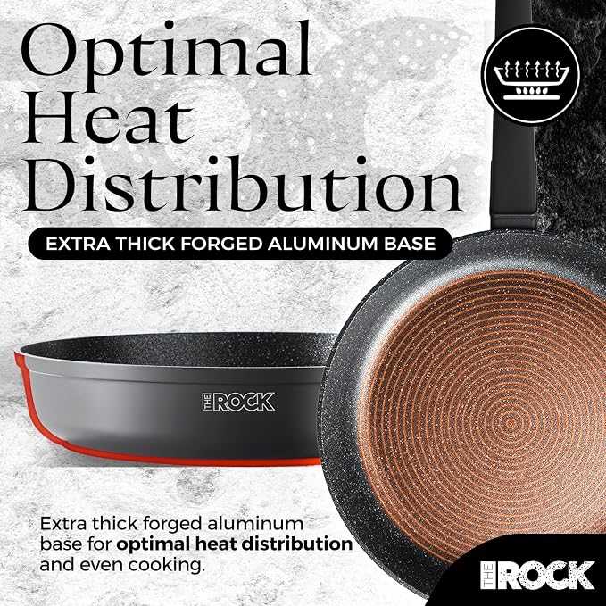 THE ROCK SOHO 12.5-Inch Nonstick Frying Pan – Compact for Urban Kitchens, Nothing Sticks, Never Warps, Lasts Longer, Oven & Dishwasher Safe, Black