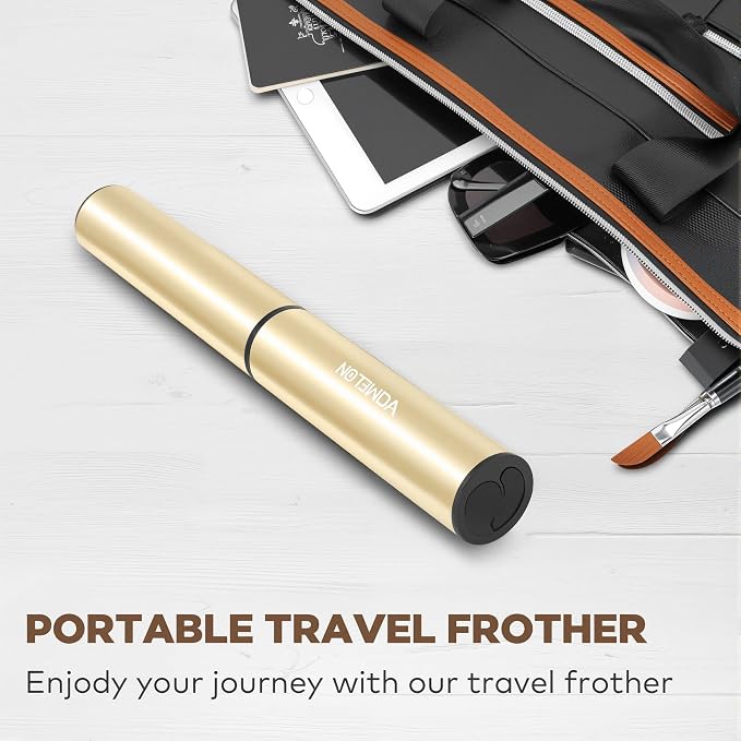 Rechargeable Milk Frother, Electric Coffee Foamer, Handheld Drink Mixer for Latte, Cappuccino, Coffee, Eggs, Hot Chocolate, Protein,Beige
