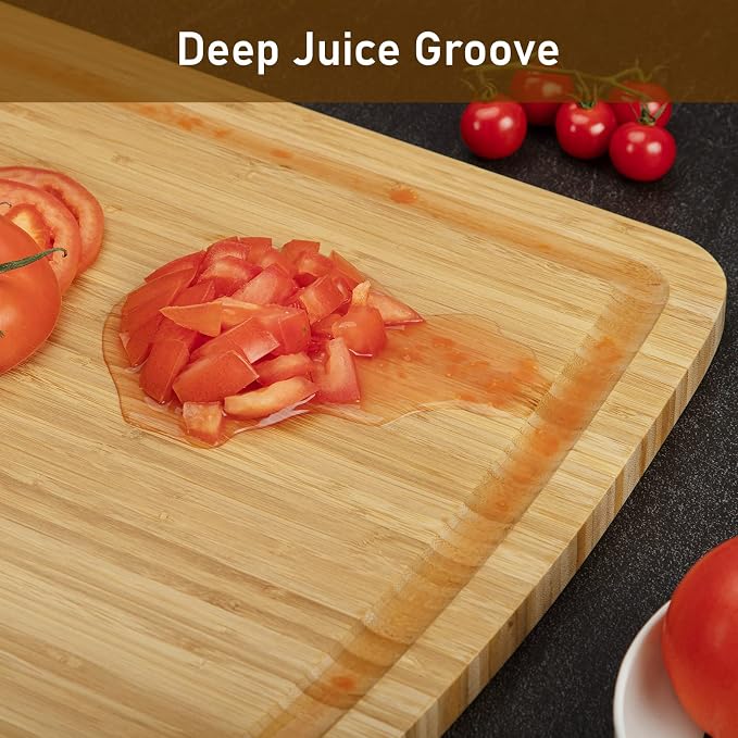 Fashionwu 76 cm Extra Large Bamboo Cutting Board for Kitchen, 30 x 20 Inch Large Wooden Cutting Boards with Juice Groove, Thick Butcher Block Cutting Board for Meat Vegetables, Large Charcuterie Board