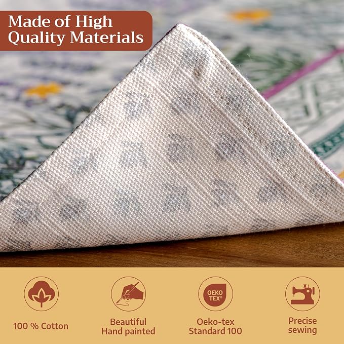 Maison d' Hermine Placemats Set of 4 Reusable 100% Cotton (13"x19") | Cloth Place Mats Washable Table Mats for Kitchen Dining Party Wedding Hotel Home Restaurant Spring Summer - Fanny Lavender