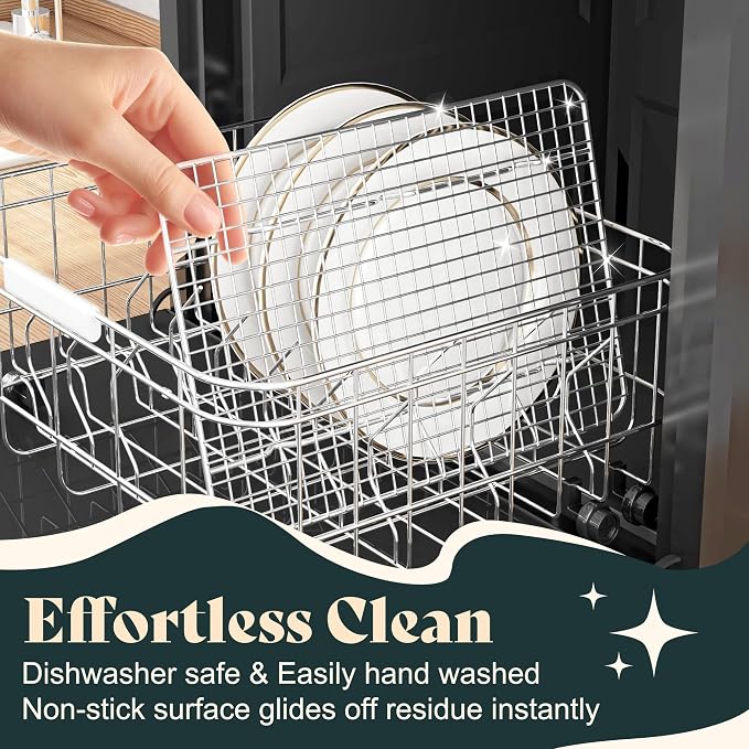 Cooling Racks for Cooking and Baking - 8.5"x12" Oven Safe Premium Stainless Steel Heavy Duty Baking Rack Tight-Wire, Fits Quarter Sheet Pan for Roasting & Grilling & Cooking - 1 Pack