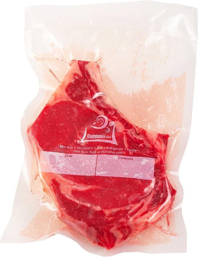 100 Vacuum Sealer Bags: Pint Size (6" x 10") by OutOfAir Works with FoodSaver & Other Machines - 33% Thicker BPA Free, Commercial Grade, 6 x 10 inches
