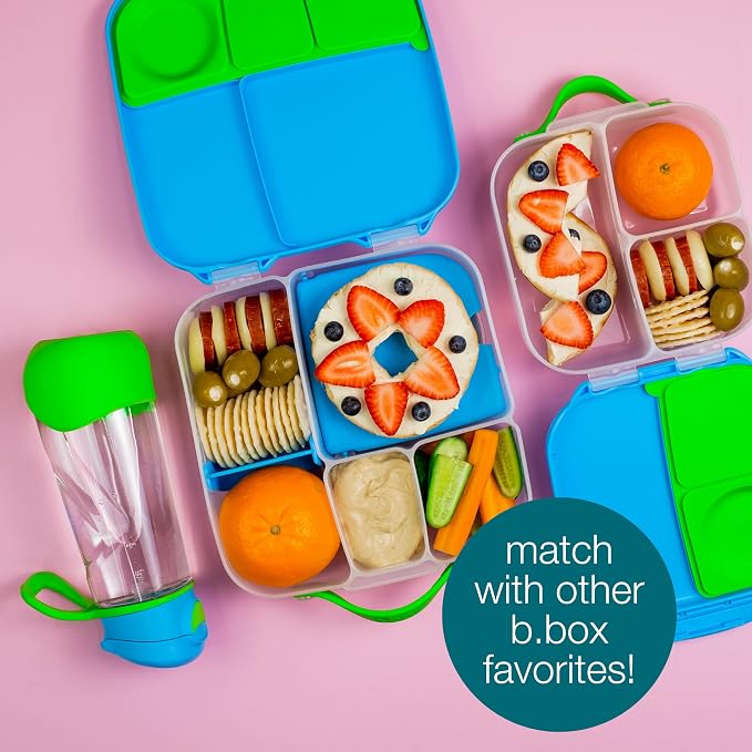 b.box Lunch Box, 8.5 Cup Bento Box for All Ages, Snack Box, Food Containers | Lunch Box Kids + Adults, Lunch Containers, 4 Compartments, Leak Proof, Dishwasher Safe, BPA Free, PFAS Free — Chill Out