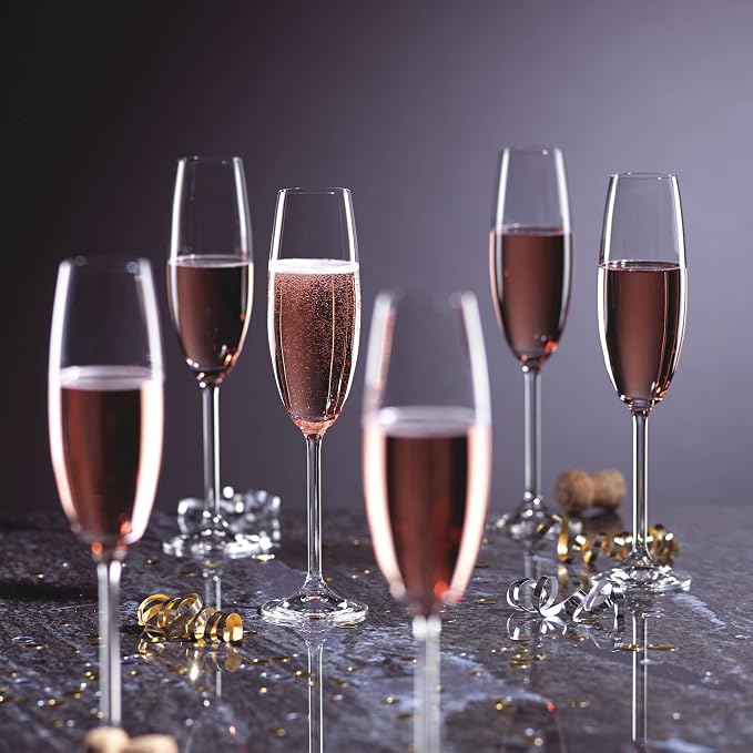 Lenox Tuscany Classics Champagne Flutes, 8oz, Set of 6 | european glass, 8oz capacity, dishwasher safe | 10 inch height | wedding and new year's hosting gift
