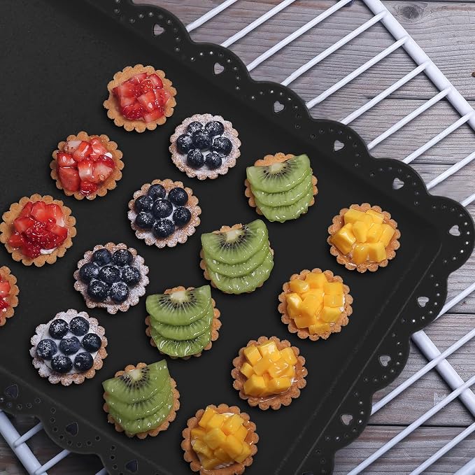 Food Tray, 12 Pack Serving Tray Serving Platter Fruit Dessert Plates, Plastic Serving Trays Rectangle Dessert Trays for Party, Wedding, Restaurant, 14.4" X 9.3" (Black)