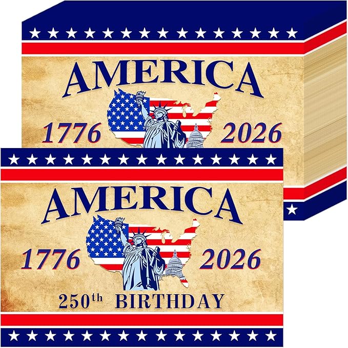 50Pcs Patriotic Paper Placemats Disposable 11x16 Inch Vintage Table Mats | American Flag Red White Blue Star Striped, 4th of July Memorial Day America 250th Birthday Party Decor