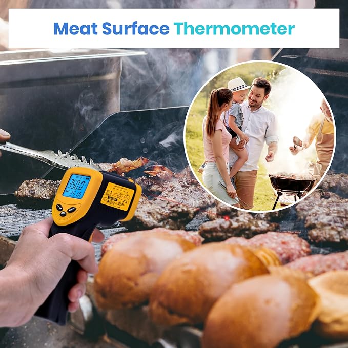Etekcity Infrared Thermometer Laser Temperature Gun 774 | Cooking, Pizza Oven, Griddle, BBQ, Meat, HVAC, Engine, Adjustable Emissivity, MAX Display, Surface Measurement