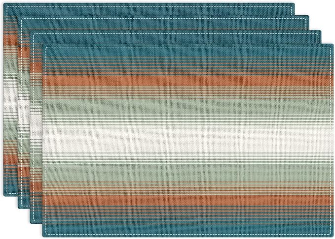 Emvency Farmhouse Placemats Set of 4, 12x18 Inch, Southwestern Aztec | Western Mexican Art Painting Table Mats for Outdoor Home Party Kitchen Dining Decoration
