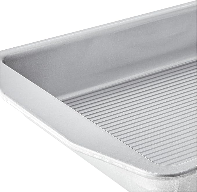 USA Pan 1110RC-3-ABC-1 American Bakeware Classics 9 x 13-Inch Rectangular Lasagna, Cake and Brownie Pan, Aluminized Steel