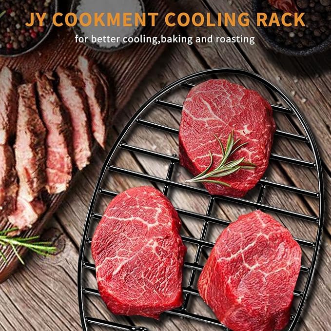 Cooling Roasting Rack with Integrated Feet, Enameled Coating, PTFE Free, Great for Cooking, Drying, Grilling, Dishwasher Safe (10inch*6.5inch)