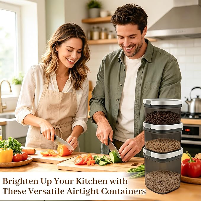 Airtight Coffee Storage Canister Container 15 oz with Magnetic Scoop, Brown Sugar Container Kitchen Food Storage Jar with Spoon for Grounds Coffee, Beans, Tea, Sugar, Flour, Cereal